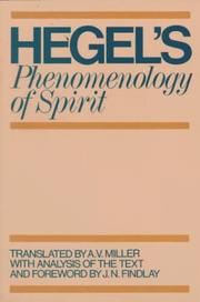 Cover of: Phenomenology of Spirit (Galaxy Books) by Georg Wilhelm Friedrich Hegel, A.V. Miller