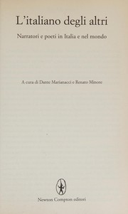 Cover of: L'italiano degli altri: narratori e poeti in Italia e nel mondo