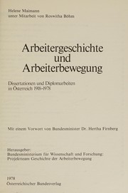 Cover of: Arbeitergeschichte und Arbeiterbewegung by Helene Maimann