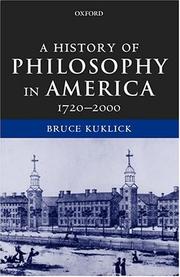 Cover of: A History of Philosophy in America, 1720-2000 by Bruce Kuklick