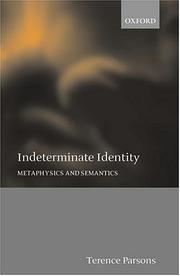 Cover of: Indeterminate Identity by Terence Parsons