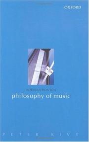 Cover of: Introduction to a Philosophy of Music