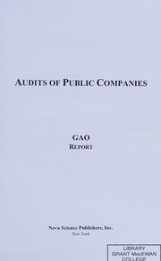 Cover of: Audits of public companies by United States. General Accounting Office
