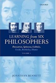 Cover of: Learning from six philosophers: Descartes, Spinoza, Leibniz, Locke, Berkeley, Hume