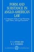 Cover of: Form and Substance in Anglo-American Law: A Comparative Study in Legal Reasoning, Legal Theory, and Legal Institutions (Clarendon Paperbacks)