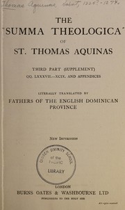 Cover of: The "Summa Theologica" of St. Thomas Aquinas
