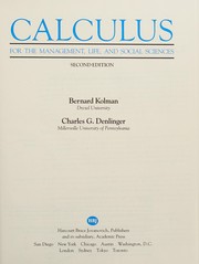 Cover of: Calculus for the management, life, and social sciences