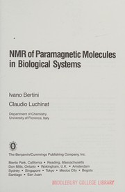 Cover of: NMR of paramagnetic molecules in biological systems by Ivano Bertini