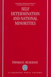 Cover of: Self-determination and national minorities by Thomas D. Musgrave