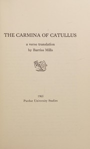 Cover of: Carmina.: A verse translation