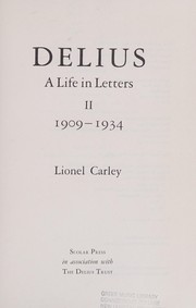 Cover of: Delius, a life in letters