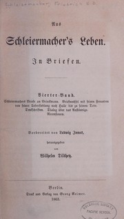 Cover of: Aus Schleiermacher's Leben: In Briefen