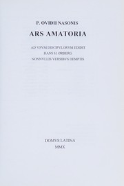 Cover of: Ars amatoria
