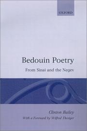 Cover of: Bedouin poetry from Sinai and the Negev by Clinton Bailey