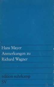 Cover of: Anmerkungen zu Richard Wagner