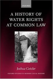 Cover of: A history of water rights at common law