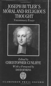 Cover of: Joseph Butler's moral and religious thought by Christopher Cunliffe