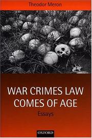 Cover of: War crimes law comes of age: essays
