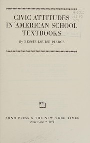 Cover of: Civic attitudes in American school textbooks.