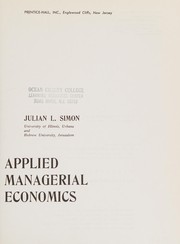 Cover of: Applied managerial economics