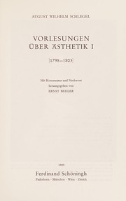 Cover of: Kritische Ausgabe der Vorlesungen, Bd.1, Vorlesungen über Ästhetik