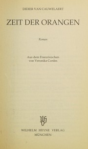 Cover of: Zeit der Orangen: Roman