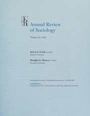 Cover of: Annual Review of Sociology, Vol. 36, 2010