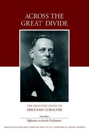 Cover of: Culture and Philosophy from Europe to America (Across the Great Divide Series: The Selected Essays of Abraham Coralnik, Vol 2)