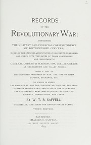 Records of the Revolutionary War by William T. Saffell