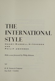 Cover of: The international style