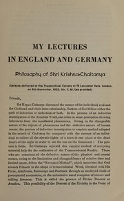 Cover of: My lectures in England and Germany by Bhakti Hridaya Bon