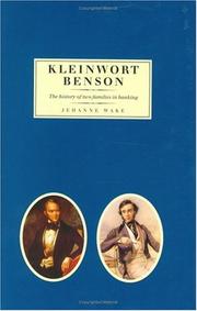 Cover of: Kleinwort, Benson by Jehanne Wake