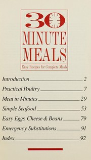 Cover of: 30 minute meals: easy recipes for complete meals