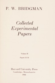 Cover of: Collected experimental papers