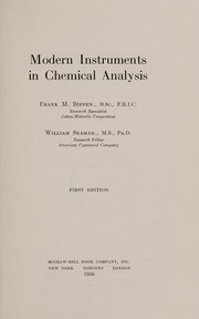 Cover of: Modern instruments in chemical analysis
