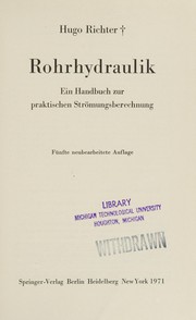 Cover of: Rohrhydraulik by Richter