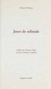 Cover of: Jours de solitude