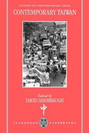 Cover of: Contemporary Taiwan by edited by David Shambaugh.