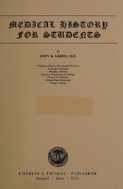 Cover of: Medical history for students