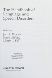 Cover of: The handbook of language and speech disorders