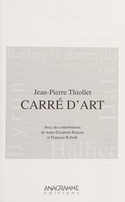 Cover of: Carré d'art by Jean-Pierre Thiollet