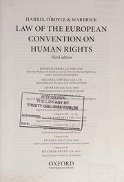 Cover of: Harris, o'Boyle, and Warbrick Law of the European Convention on Human Rights