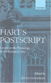 Cover of: Hart's Postscript: Essays on the Postscript to The Concept of Law