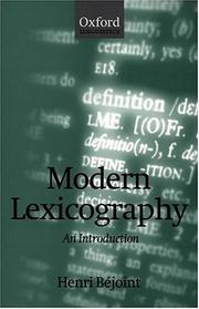 Cover of: Modern Lexicography by Henri Bejoint