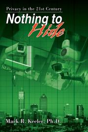 Cover of: Nothing to Hide | Mark R Keeler