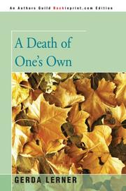 Cover of: A Death of One's Own by Gerda Lerner