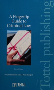 Cover of: A Fingertip Guide to Criminal Law