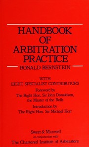 Cover of: Handbook of arbitration practice
