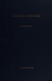 Cover of: Critic into anti-critic