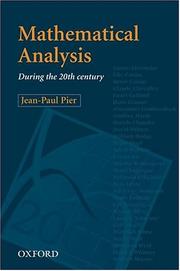 Cover of: Mathematical Analysis During the 20th Century
